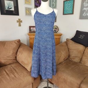 Old Navy Sun Dress Blue Stripes Striped Spaghetti Strap Rayon Medium M New